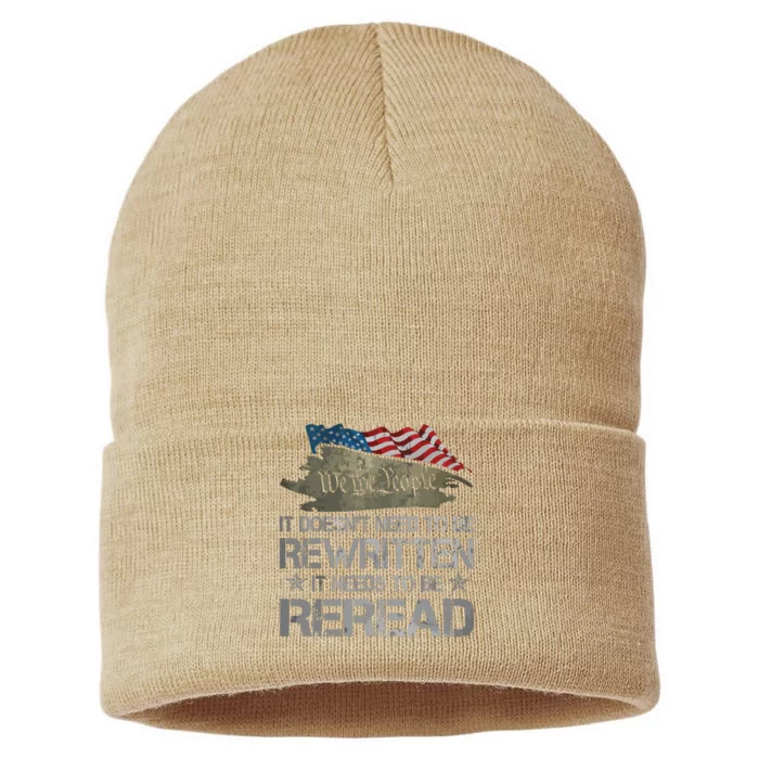 US Flag Constitution Of The USA Needs To Be Reread Sustainable Knit Beanie