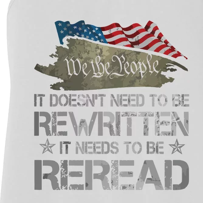 US Flag Constitution Of The USA Needs To Be Reread Women's Racerback Tank