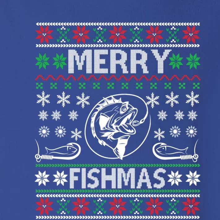 Ugly Fishing Christmas Bass Fish Merry Fishmas Gift Toddler Long Sleeve Shirt