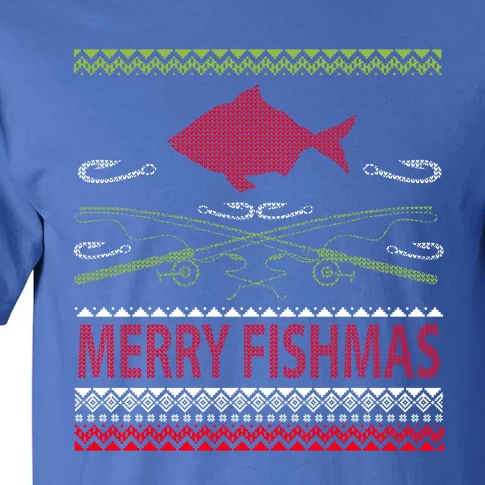 Ugly Fishing Christmas Bass Fish Merry Fishmas Great Gift Tall T-Shirt