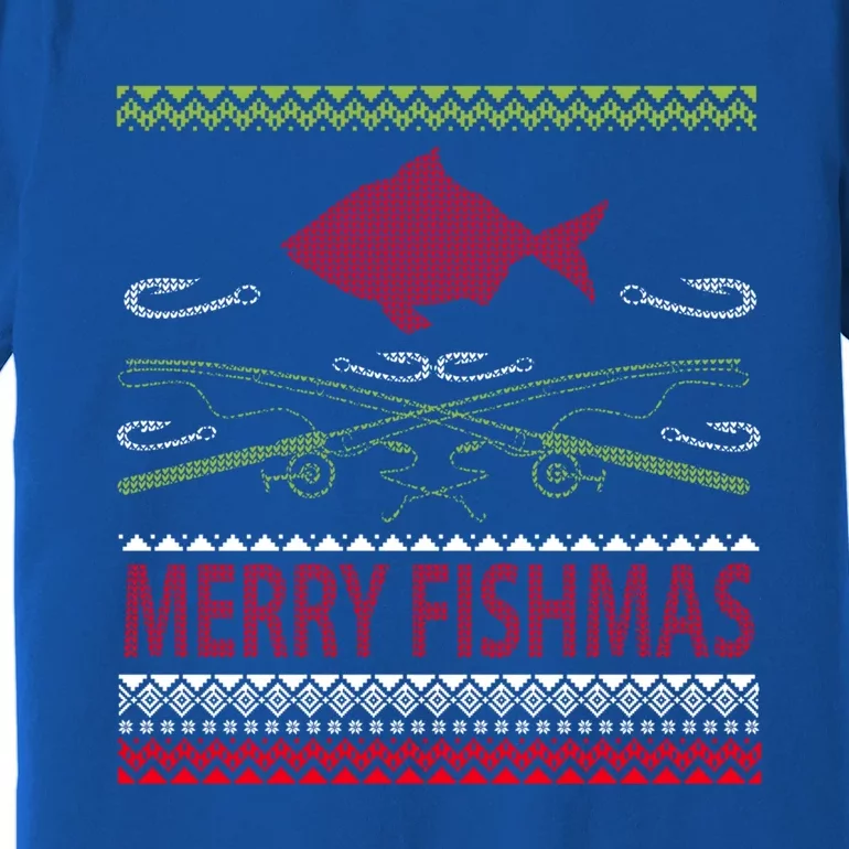 Ugly Fishing Christmas Bass Fish Merry Fishmas Great Gift Premium T-Shirt