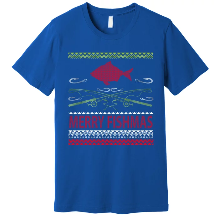 Ugly Fishing Christmas Bass Fish Merry Fishmas Great Gift Premium T-Shirt