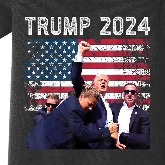 Us Flag Donald Trump Election Rally Shooting 2024 Gift Baby Bodysuit