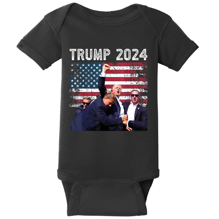 Us Flag Donald Trump Election Rally Shooting 2024 Gift Baby Bodysuit