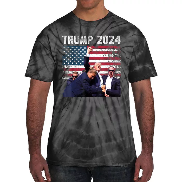 Us Flag Donald Trump Election Rally Shooting 2024 Gift Tie-Dye T-Shirt