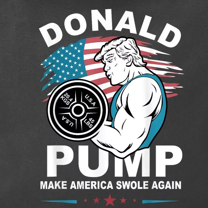 US Flag Donald Pump Make America Swole Again Trump 2024 Zip Tote Bag