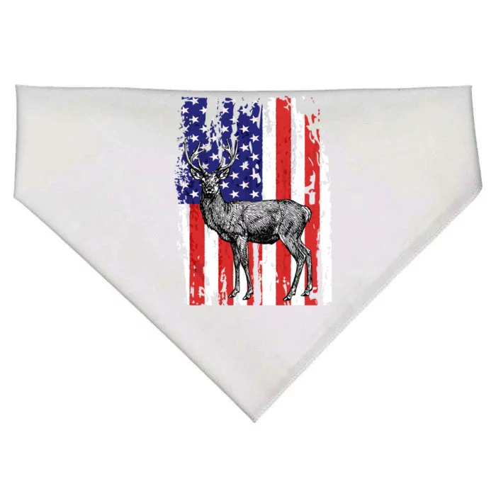 Us Flag Deer Hunting Dad Great Gift USA-Made Doggie Bandana