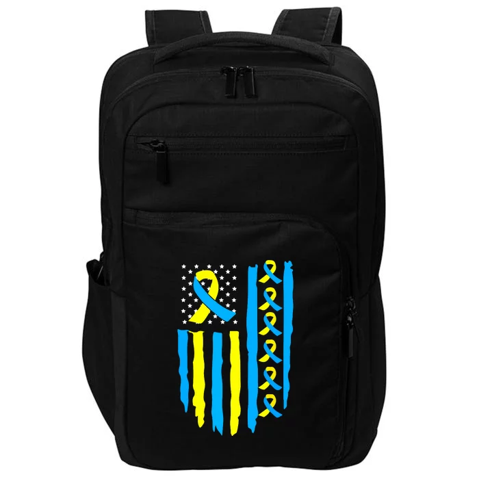 USA Flag Down Syndrome Awareness For Men Women Gift Impact Tech Backpack