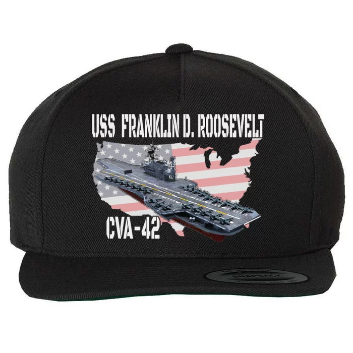 USS Franklin D. Roosevelt CVA-42 Aircraft Carrier Veterans Wool Snapback Cap