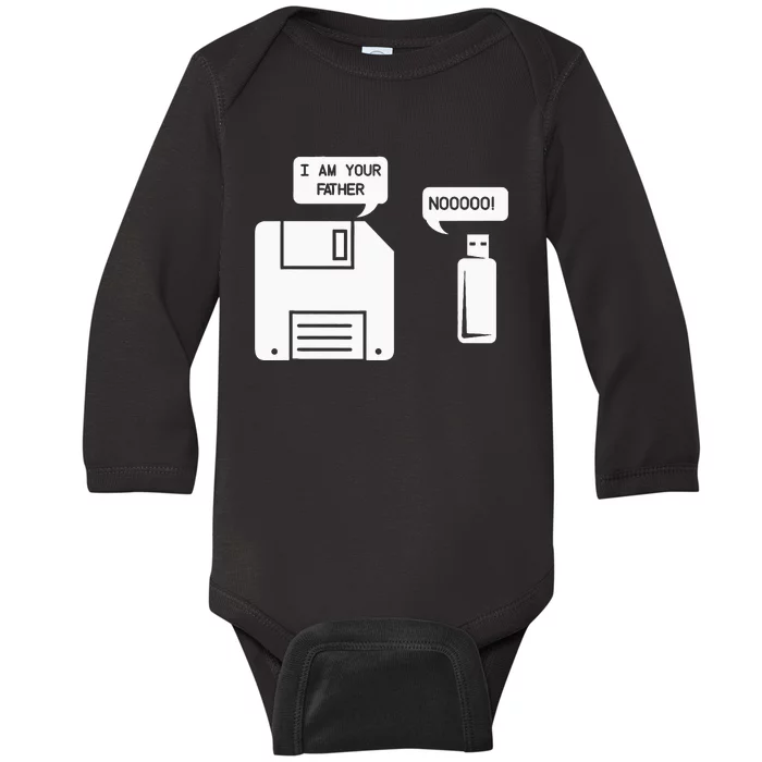 USB Floppy Disk I am Your Father Geek Gifts Baby Long Sleeve Bodysuit