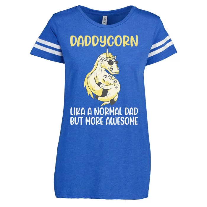 Unicorn Father Dad Daddycorn Fathers Day Idea Enza Ladies Jersey Football T-Shirt