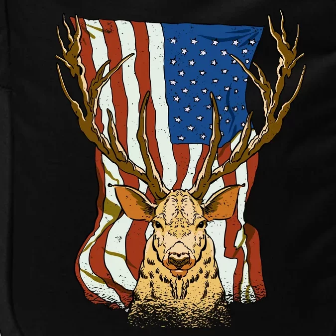 USA Flag Deer Hunting Gift Impact Tech Backpack