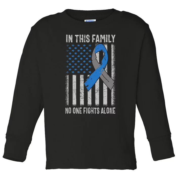 USA Flag Diabetes Type 1 Awareness Family Support Toddler Long Sleeve Shirt