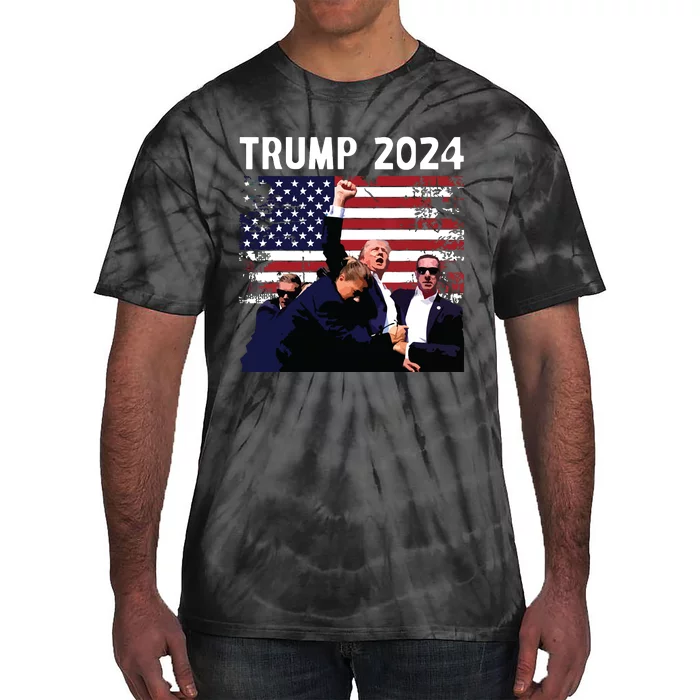 Us Flag Donald Trump Election Rally Shooting 2024 Tie-Dye T-Shirt