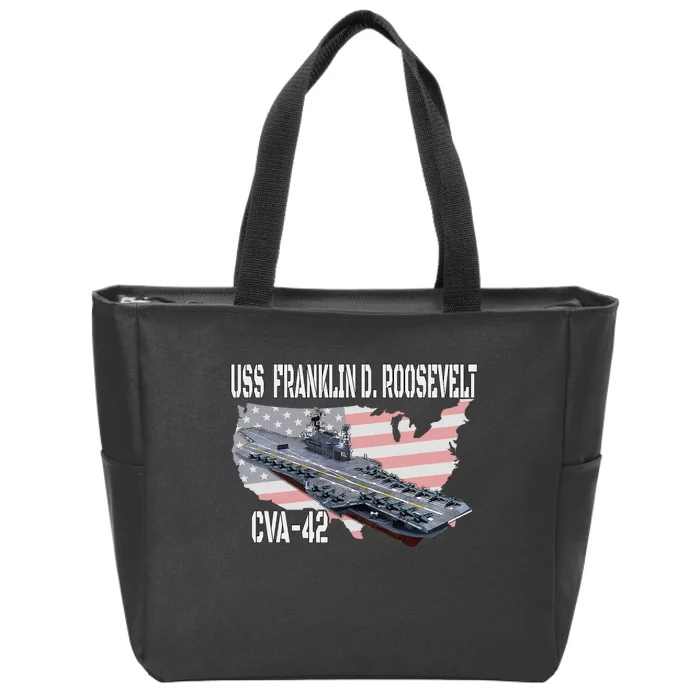 USS Franklin D. Roosevelt CVA 42 Aircraft Carrier Veterans Zip Tote Bag