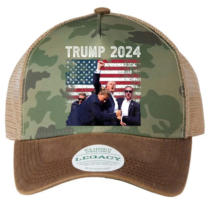 Us Flag Donald Trump Election Rally Shooting 2024 Gift Legacy Tie Dye Trucker Hat