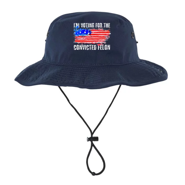 Us Flag Distressed Style I Am Voting For Convicted Felon Legacy Cool Fit Booney Bucket Hat