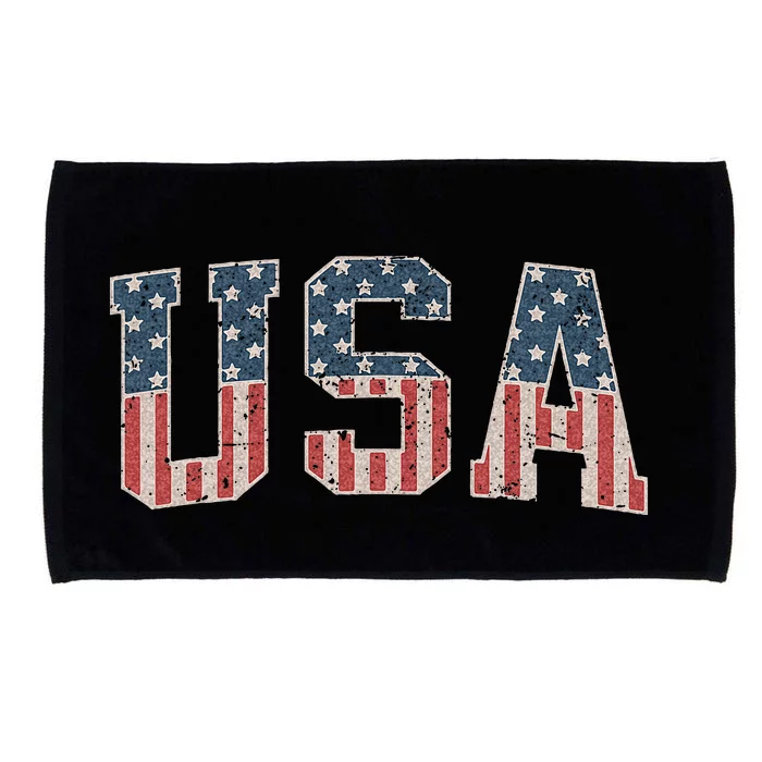 Usa Flag Dripping Lips 4th Of July Patriotic American Microfiber Hand Towel