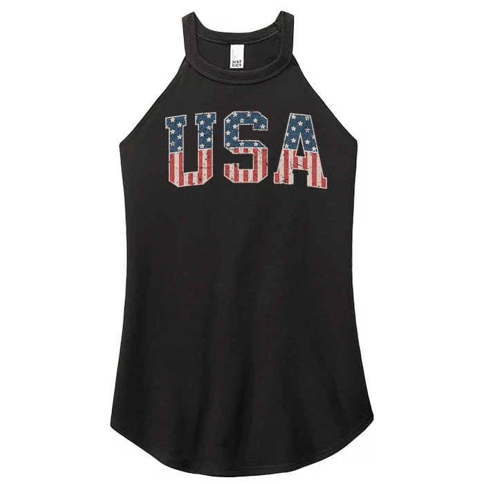 Usa Flag Dripping Lips 4th Of July Patriotic American Women’s Perfect Tri Rocker Tank