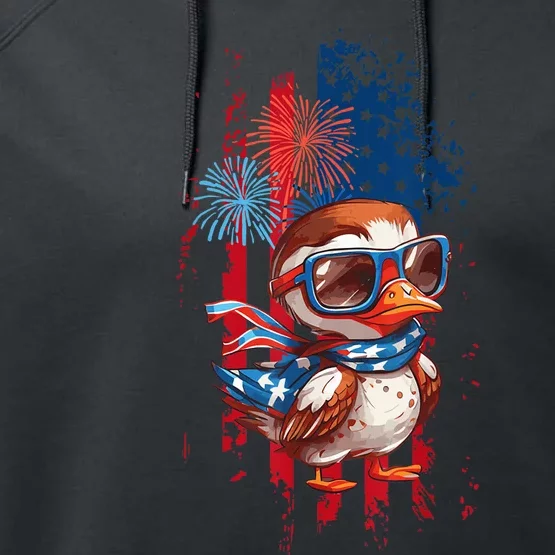 usa flag design, celebrate 4th of july Performance Fleece Hoodie