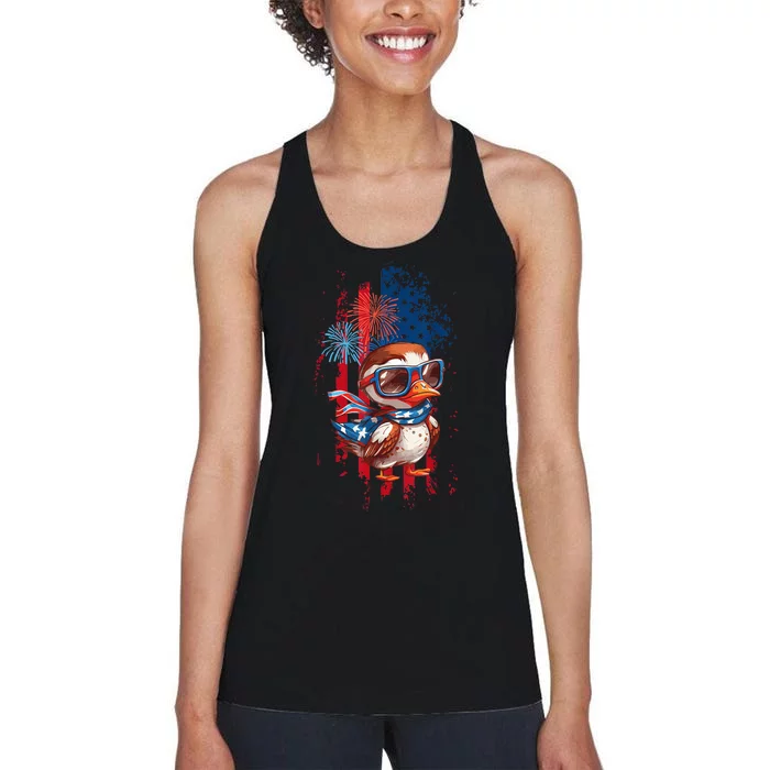 usa flag design, celebrate 4th of july Women's Racerback Tank