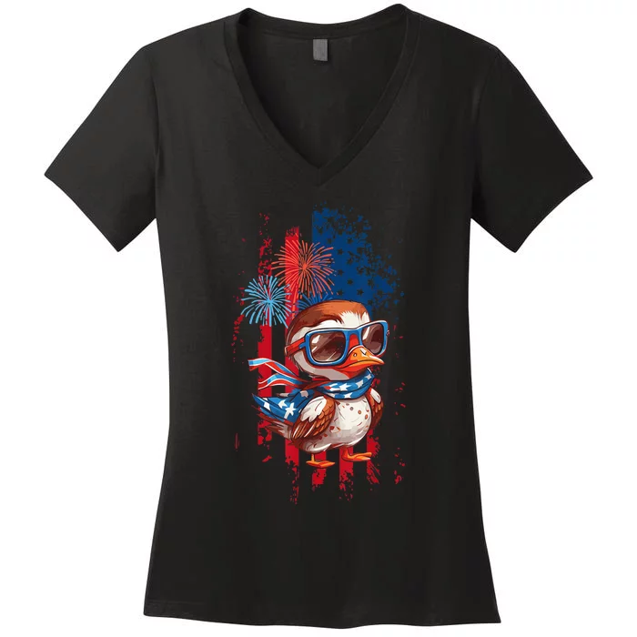 usa flag design, celebrate 4th of july Women's V-Neck T-Shirt