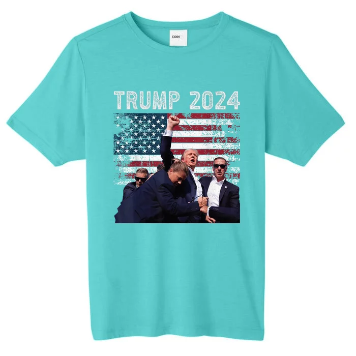 Us Flag Donald Trump Election Rally Shooting 2024 ChromaSoft Performance T-Shirt