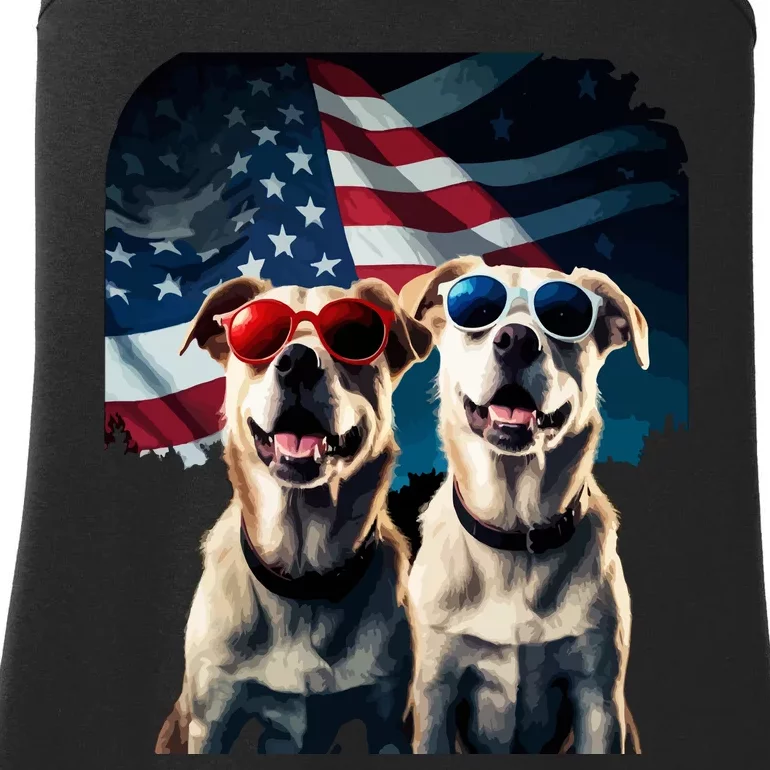 Usa Flag Dog Ladies Essential Tank