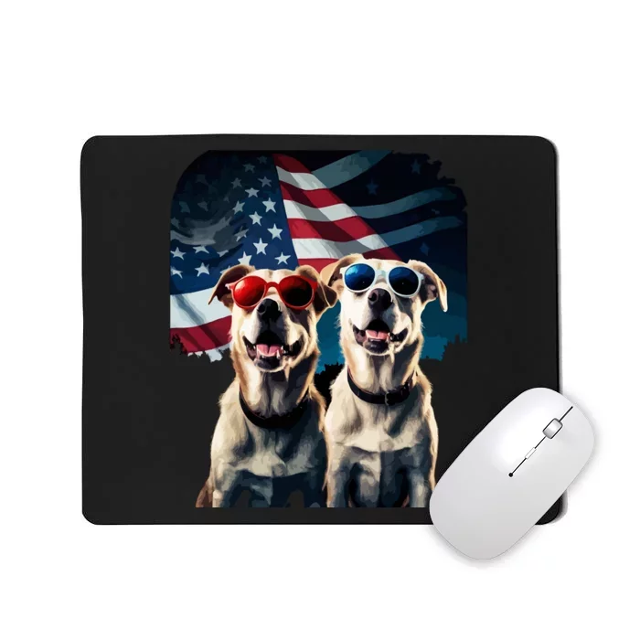 Usa Flag Dog Mousepad