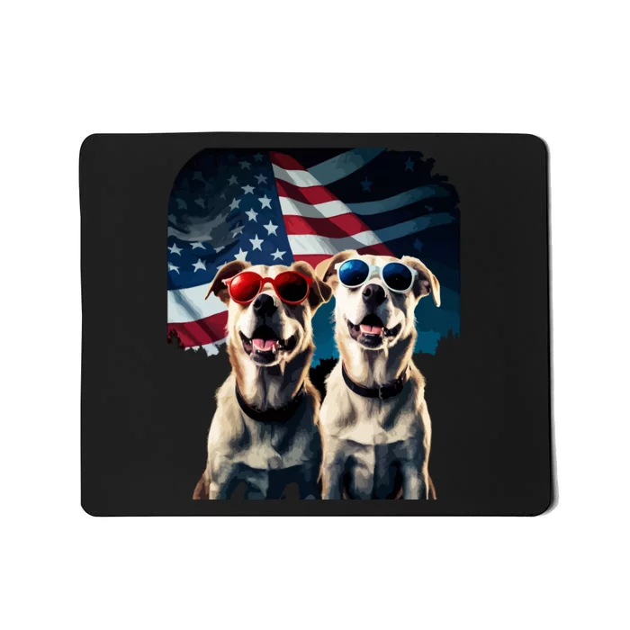 Usa Flag Dog Mousepad