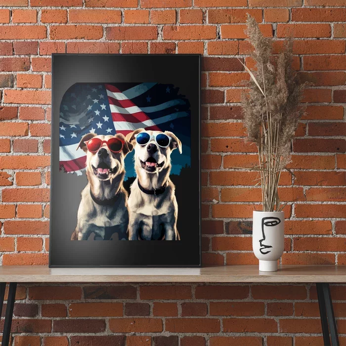 Usa Flag Dog Poster