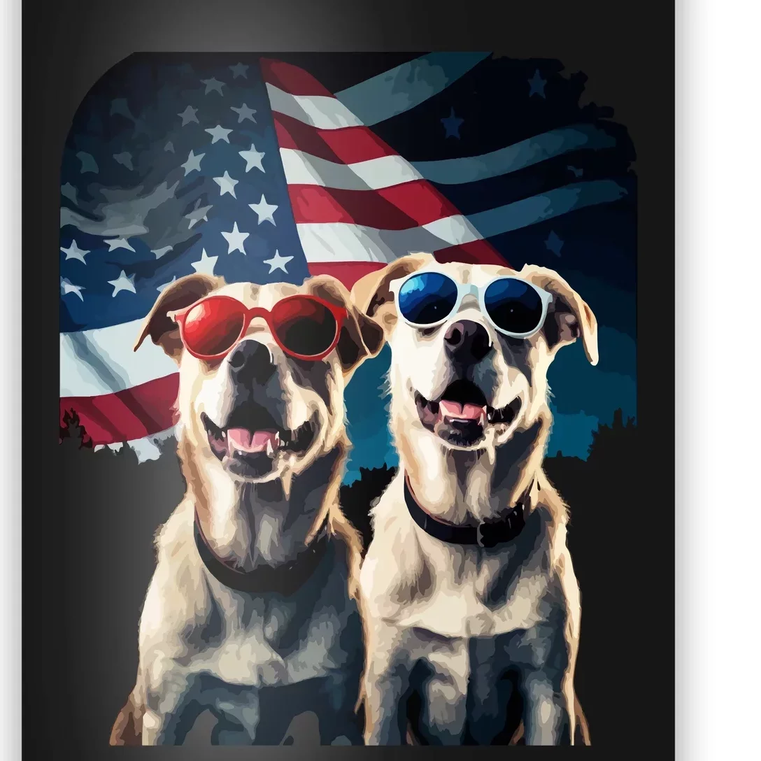 Usa Flag Dog Poster