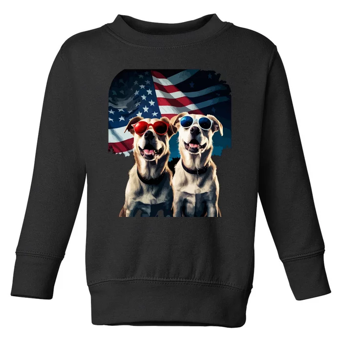 Usa Flag Dog Toddler Sweatshirt