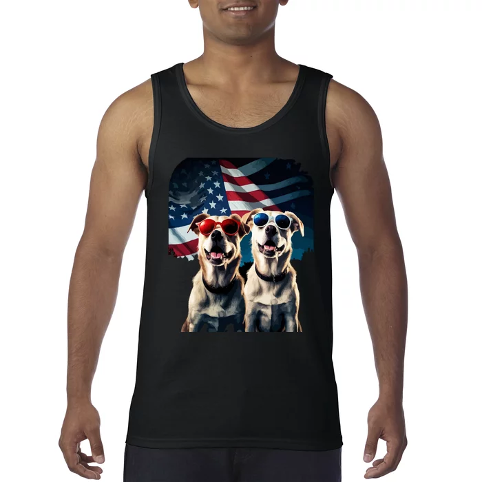 Usa Flag Dog Tank Top