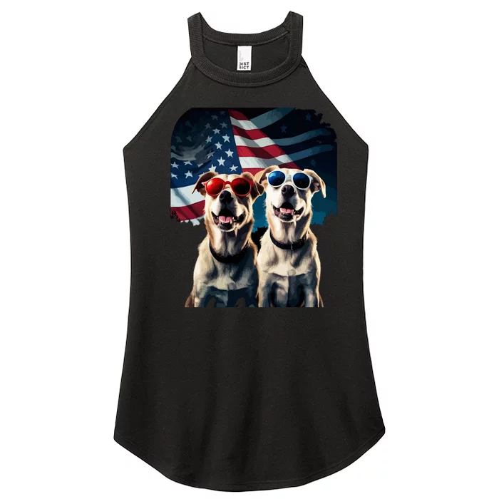 Usa Flag Dog Women’s Perfect Tri Rocker Tank