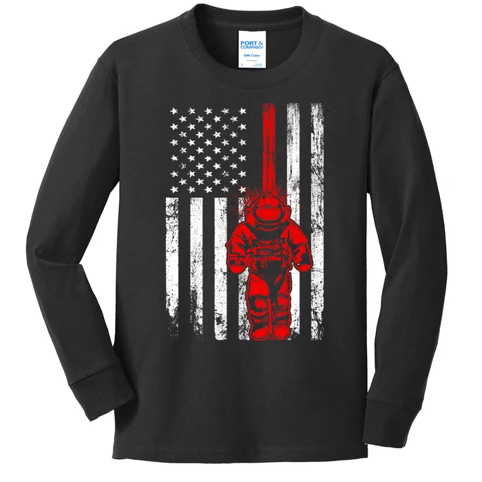 US Flag EOD Tech Kids Long Sleeve Shirt