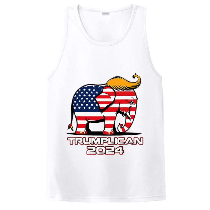 Us Flag Elephant Trumplican 2024 Performance Tank