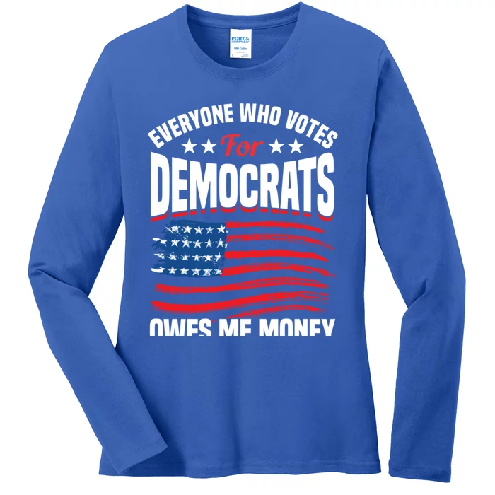 Usa Flag Funny Republican Great Gift Ladies Long Sleeve Shirt