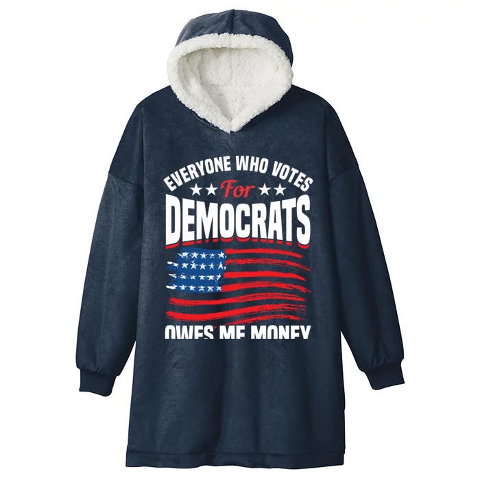 Usa Flag Funny Republican Great Gift Hooded Wearable Blanket