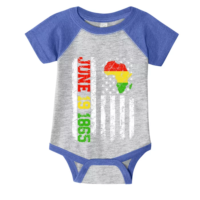 Usa Flag Freedom Juneteenth June 19 1865 Black History Month Cute Gift Infant Baby Jersey Bodysuit