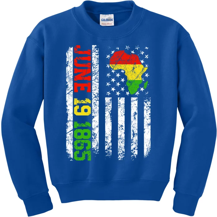 Usa Flag Freedom Juneteenth June 19 1865 Black History Month Cute Gift Kids Sweatshirt