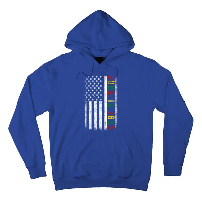 Usa Flag Freedom Juneteenth June 19 1865 Black Independence Gift Tall Hoodie