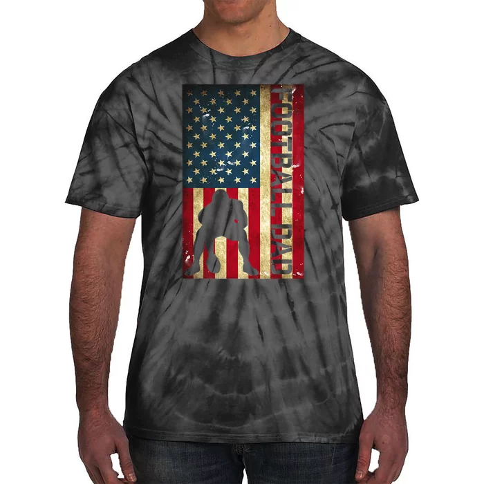 USA Flag Football Dad Pittsburgh Lineman Fathers Day Gift Tie-Dye T-Shirt