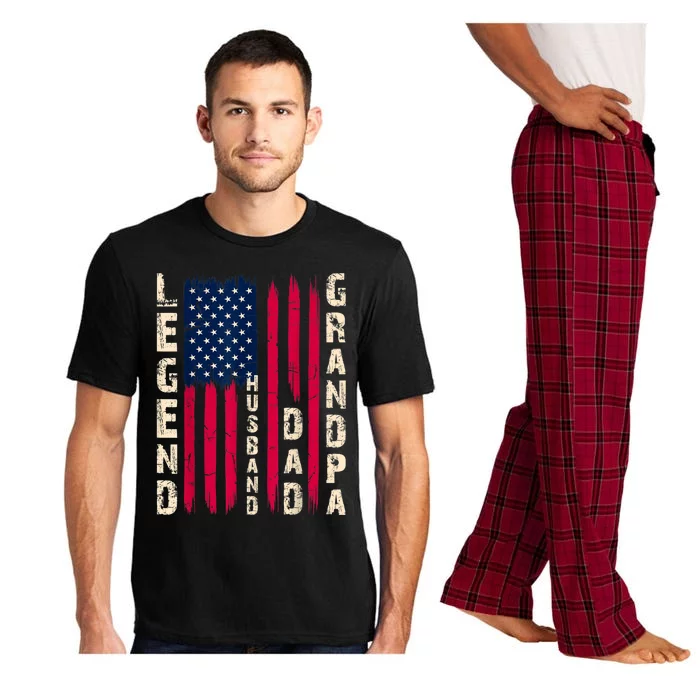 USA Flag Father's Day Dad The Legend Husband Dad Grandpa Pajama Set