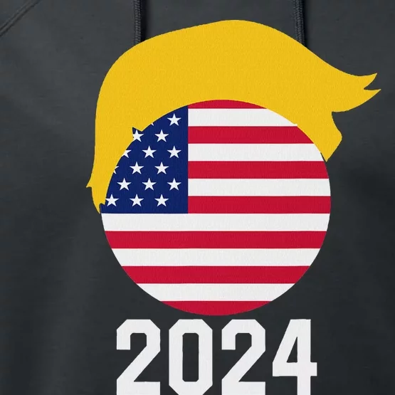 Usa Flag For Trump Love 2024 Election President Patriotic Performance Fleece Hoodie