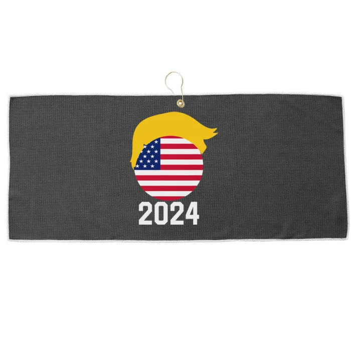 Usa Flag For Trump Love 2024 Election President Patriotic Large Microfiber Waffle Golf Towel