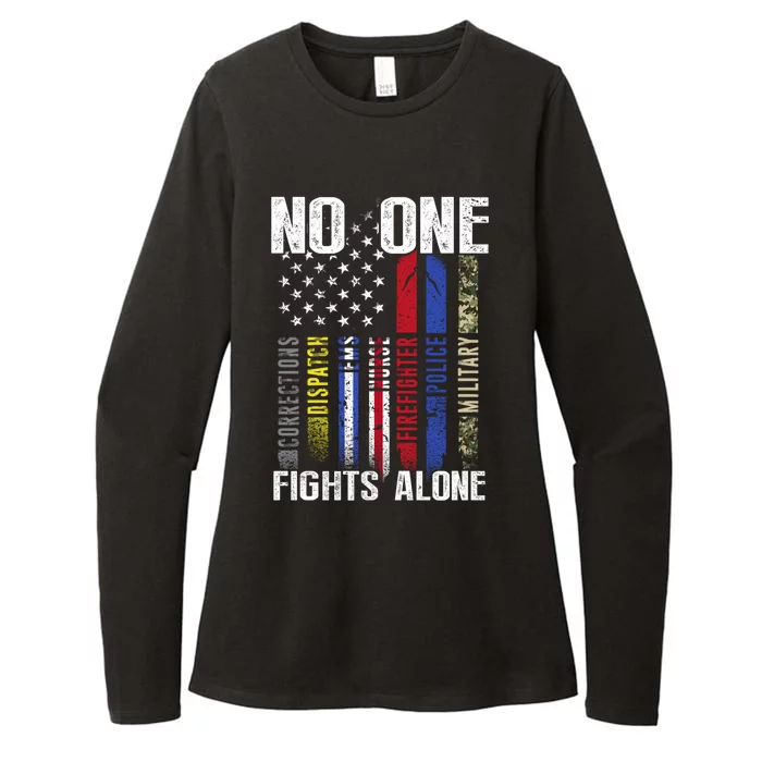 Us Flag First Responder Gift Womens CVC Long Sleeve Shirt