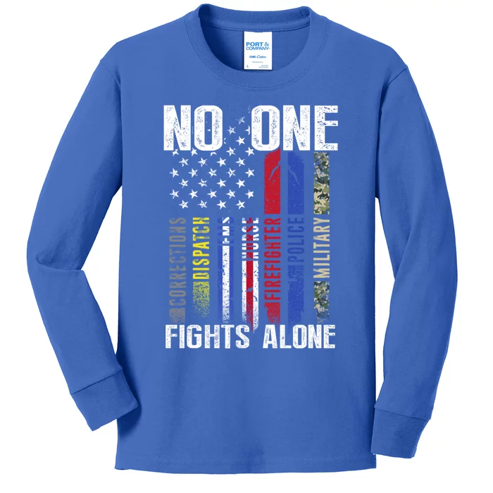 Us Flag First Responder Gift Kids Long Sleeve Shirt