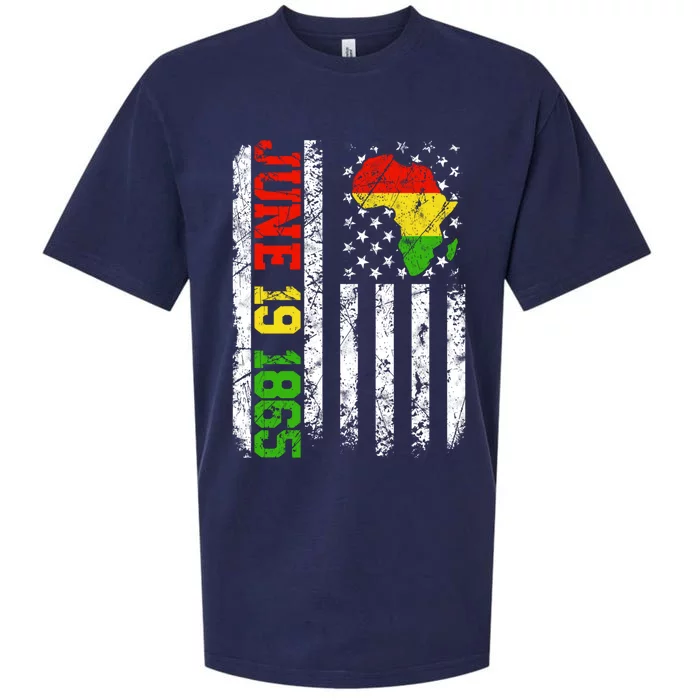 Usa Flag Freedom Juneteenth June 19 1865 Black History Month Great Gift Sueded Cloud Jersey T-Shirt