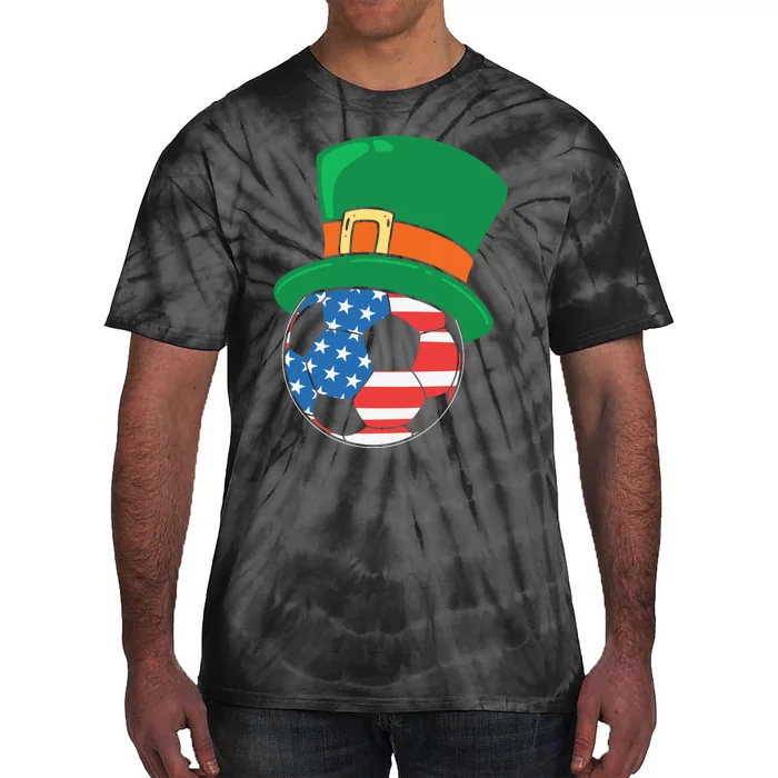 USA Flag Football Leprechaun Patrick Tie-Dye T-Shirt